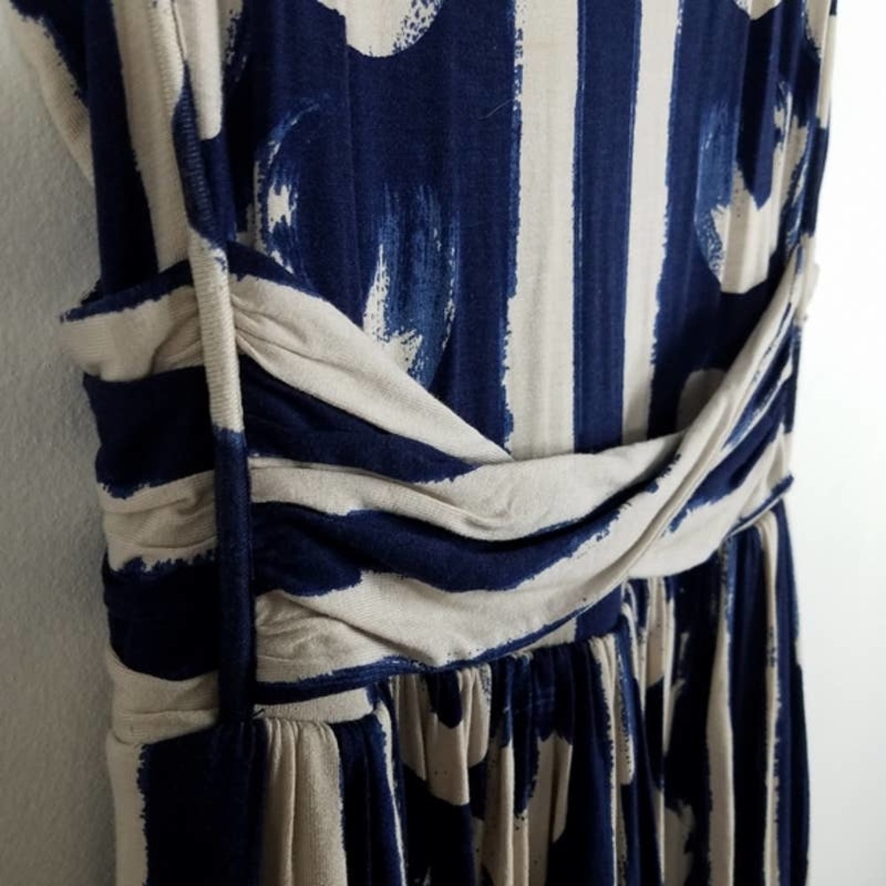 Maeve Blue and White Patterned Mini Dress - Picture 5 of 11